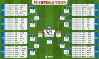 世界杯赛程时间表图 世界杯赛程时间表图